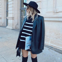 Load image into Gallery viewer, Ladies Elegant Autumn Winter Sweater Women Pullovers Oversized Loose Striped Casual Knit Chic Jumper Women Sweater Tops
