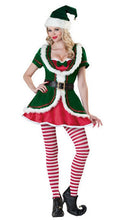 Load image into Gallery viewer, Lady Velvet Christmas Dress Sexy Christmas Tree Clothing Santa Claus Costume Green Elf Xmas Party Dress
