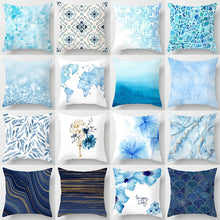 Load image into Gallery viewer, Lake Blue Marble Geometric Sofa Cushion Cover Decorative Pillowcase Polyester Throw Pillow Cases Home Decor Pillowcover 45*45cm
