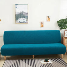Load image into Gallery viewer, Large Armless Sofa Bed Slipcover Couch Cover Without Armrests Stretch Folding Futon Cover Dust-proof Elastic Removable Jacquard
