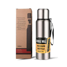 Load image into Gallery viewer, Large Capacity Stainless Steel Thermos Portable Flask Insulated Tumbler with Rope Thermo Bottle Military Style Vacuum Flask

