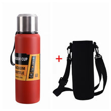 Load image into Gallery viewer, Large Capacity Stainless Steel Thermos Portable Flask Insulated Tumbler with Rope Thermo Bottle Military Style Vacuum Flask
