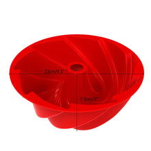 Load image into Gallery viewer, Large Spiral shape silicone Bundt Cake Pan 10- inch, Bread Bakeware Mold baking Tools Cyclone Shape Cake Mould DIY Baking Tool
