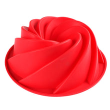 Load image into Gallery viewer, Large Spiral shape silicone Bundt Cake Pan 10- inch, Bread Bakeware Mold baking Tools Cyclone Shape Cake Mould DIY Baking Tool

