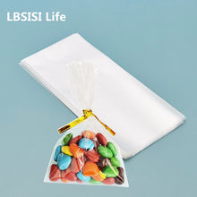 Load image into Gallery viewer, 100pcs Transparent OPP Bag Of Sweet Cellophane Bag For Candy Lollipop Cookies Baking Food Packaging Party Gift Pouch
