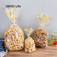 Load image into Gallery viewer, 50pcs Golden Star Christmas Candy Baking Bags Cookie Chocolate Self Stand Packaging Bags Birthday Party Favor

