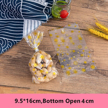 Load image into Gallery viewer, 50pcs Golden Star Christmas Candy Baking Bags Cookie Chocolate Self Stand Packaging Bags Birthday Party Favor
