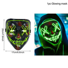 Load image into Gallery viewer, LED Halloween Mask Luminous Glow In The Dark Mascaras Halloween Party Costume Cosplay Masques Horror Props Neon light Masquerade
