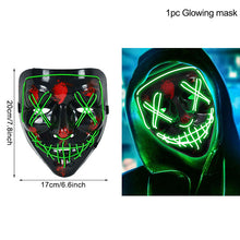 Load image into Gallery viewer, LED Halloween Mask Luminous Glow In The Dark Mascaras Halloween Party Costume Cosplay Masques Horror Props Neon light Masquerade
