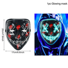 Load image into Gallery viewer, LED Halloween Mask Luminous Glow In The Dark Mascaras Halloween Party Costume Cosplay Masques Horror Props Neon light Masquerade
