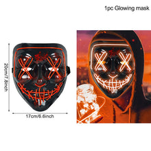 Load image into Gallery viewer, LED Halloween Mask Luminous Glow In The Dark Mascaras Halloween Party Costume Cosplay Masques Horror Props Neon light Masquerade
