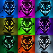 Load image into Gallery viewer, LED Halloween Mask Luminous Glow In The Dark Mascaras Halloween Party Costume Cosplay Masques Horror Props Neon light Masquerade
