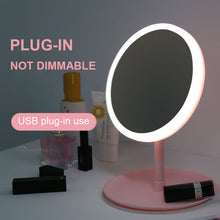 Load image into Gallery viewer, Led Light Makeup Mirror Storage LED Face Mirror Adjustable Touch Dimmer USB Led Vanity Mirror Table Desk Cosmetic Mirror
