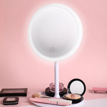 Load image into Gallery viewer, Led Light Makeup Mirror Storage LED Face Mirror Adjustable Touch Dimmer USB Led Vanity Mirror Table Desk Cosmetic Mirror
