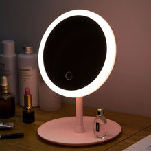 Load image into Gallery viewer, Led Light Makeup Mirror Storage LED Face Mirror Adjustable Touch Dimmer USB Led Vanity Mirror Table Desk Cosmetic Mirror
