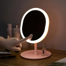 Load image into Gallery viewer, Led Light Makeup Mirror Storage LED Face Mirror Adjustable Touch Dimmer USB Led Vanity Mirror Table Desk Cosmetic Mirror
