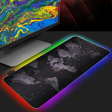 Load image into Gallery viewer, LED Light Mousepad RGB Keyboard Cover Gaming Large Desk-mat Colorful Surface Mouse Pad World Map Computer Gamer PC Mause Pad XXL
