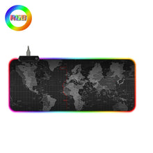 Load image into Gallery viewer, LED Light Mousepad RGB Keyboard Cover Gaming Large Desk-mat Colorful Surface Mouse Pad World Map Computer Gamer PC Mause Pad XXL
