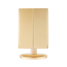 Load image into Gallery viewer, LED Makeup Mirror 22 Vanity Light Magnifying 3 Floding Countertop Touch Screen Cosmetic 10x Magnifier Small Mirror Beauty
