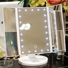 Load image into Gallery viewer, LED Makeup Mirror 22 Vanity Light Magnifying 3 Floding Countertop Touch Screen Cosmetic 10x Magnifier Small Mirror Beauty
