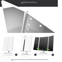 Load image into Gallery viewer, LED Makeup Mirror 22 Vanity Light Magnifying 3 Floding Countertop Touch Screen Cosmetic 10x Magnifier Small Mirror Beauty
