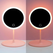 Load image into Gallery viewer, LED Makeup Mirror Light Vanity Lights Touchable Dimming Three Color Light USB Rechargeable With Light Mirrors Bedroom Mirror
