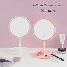 Load image into Gallery viewer, LED Makeup Mirror Light Vanity Lights Touchable Dimming Three Color Light USB Rechargeable With Light Mirrors Bedroom Mirror
