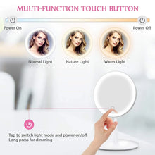 Load image into Gallery viewer, LED Makeup Mirror With Light Lamp With Storage Desktop Rotating Cosmetic Mirror Light Adjustable Dimming USB  Vanity Mirror
