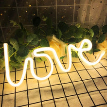 Load image into Gallery viewer, LED Neon Lights Love Shape Night Light Sign Lamp Battery USB Double Powered Nightlight for Indoor Christmas Wedding Birthday
