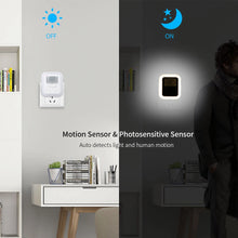 Load image into Gallery viewer, LED Plug-in Motion Sensor Light Wall Night Lamp Light with Brightness 30s/60s/90s/120s Lighting Time Adjustable for Living Room
