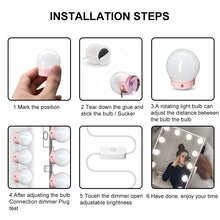 Load image into Gallery viewer, LED Professional Makeup Mirror Light Full Backlit Mirror USB Table Mirror with Light 6 10 14Bulbs  Vanity Lights
