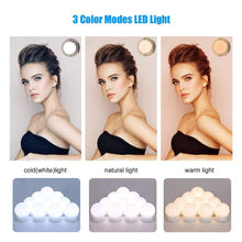 Load image into Gallery viewer, LED Professional Makeup Mirror Light Full Backlit Mirror USB Table Mirror with Light 6 10 14Bulbs  Vanity Lights
