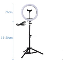Load image into Gallery viewer, Led Ring Light with Tripod for Phone with Ring Light Rim for Mobile Round Ring Lamp for Selfie Ringh Light for Video Shooting
