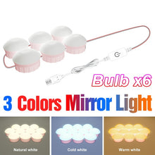 Load image into Gallery viewer, LED Vanity Mirror Light USB Makeup Vanity Light Cosmetic  Bulb Dimmable LED Wall Mirror Lamp Bathroom Dressing Table
