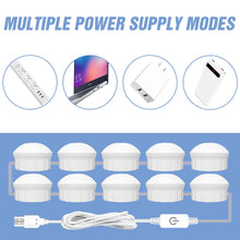 Load image into Gallery viewer, LED Vanity Mirror Light USB Makeup Vanity Light Cosmetic  Bulb Dimmable LED Wall Mirror Lamp Bathroom Dressing Table
