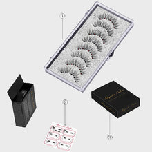 Load image into Gallery viewer, 8PCS 5 Magnets 3D Magnetic False Eyelashes Handmade Artificial Faux Cils Magnetic Natural Mink Eyelashes with Tweezers
