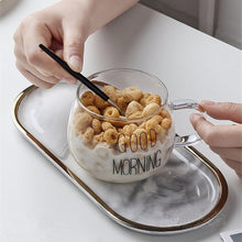 Load image into Gallery viewer, Letter Printed Transparent Creative Glass Coffee Tea Drinks Dessert Breakfast Milk Cup Glass Mugs Handle Drinkware

