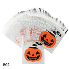 Load image into Gallery viewer, Cute Halloween Candy Bag Pumpkin Ghost Cookie Dessert Packaging Bags Self-adhesive Plastic Bags Supplies Trick Or Treat Gifts
