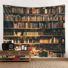Load image into Gallery viewer, Library bookshelf tapestry environmentally friendly printing soft and easy-care decorative hanging cloth
