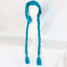 Load image into Gallery viewer, LoL Arcane Jinx Cosplay Wig Outfits Girls Women Halloween Carnival Cos Blue Twist Braid Hairs Anime Cosplay Costumes
