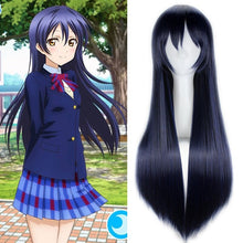 Load image into Gallery viewer, Love Live! Sonoda Umi Heat Resistant Cosplay Wigs Dark Blue Black Anime Synthetic Hair Costume Halloween Women Wig Cap
