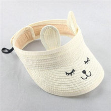 Load image into Gallery viewer, Lovely Smile Summer Empty Top Wide Brim Straw Visor Cap For Baby Props Kids Child Adjustable Cute Sun Hat For Boys Girls
