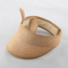 Load image into Gallery viewer, Lovely Smile Summer Empty Top Wide Brim Straw Visor Cap For Baby Props Kids Child Adjustable Cute Sun Hat For Boys Girls
