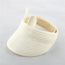 Load image into Gallery viewer, Lovely Smile Summer Empty Top Wide Brim Straw Visor Cap For Baby Props Kids Child Adjustable Cute Sun Hat For Boys Girls
