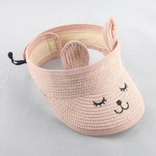 Load image into Gallery viewer, Lovely Smile Summer Empty Top Wide Brim Straw Visor Cap For Baby Props Kids Child Adjustable Cute Sun Hat For Boys Girls
