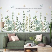Load image into Gallery viewer, Green Plant Wall Sticker Vinyl Wall Decal Tropical Palm Leaf Modern Art Door Murals Paper For Room Kitchen DIY Decortions
