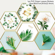 Load image into Gallery viewer, Green Plant Wall Sticker Vinyl Wall Decal Tropical Palm Leaf Modern Art Door Murals Paper For Room Kitchen DIY Decortions
