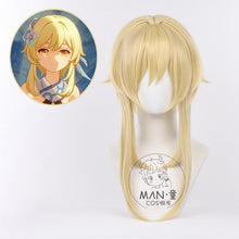 Load image into Gallery viewer, Lumine Cosplay Wig Genshin Impact Cosplay 50cm Golden Blond Wig Cosplay Anime Cosplay Wigs Heat Resistant Synthetic Wigs
