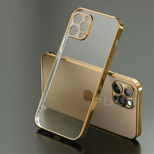 Load image into Gallery viewer, Luxury Plating Square Frame Matte Soft Silicone Case for iPhone 11 12 Pro Max Mini XR X XS 7 8 Plus SE 2020 Transparent Cover
