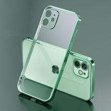 Load image into Gallery viewer, Luxury Plating Square Frame Matte Soft Silicone Case for iPhone 11 12 Pro Max Mini XR X XS 7 8 Plus SE 2020 Transparent Cover
